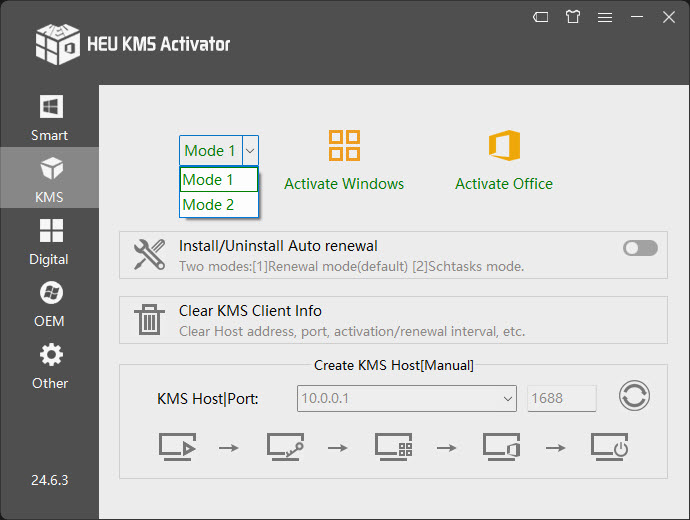 HEU KMS Activator  – Kích hoạt tất cả Windows và Office
